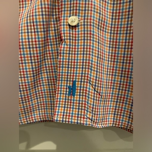 Johnnie-O Gingham Check Madras Plaid Shirt Top Men’s Size XL - Picture 3 of 6